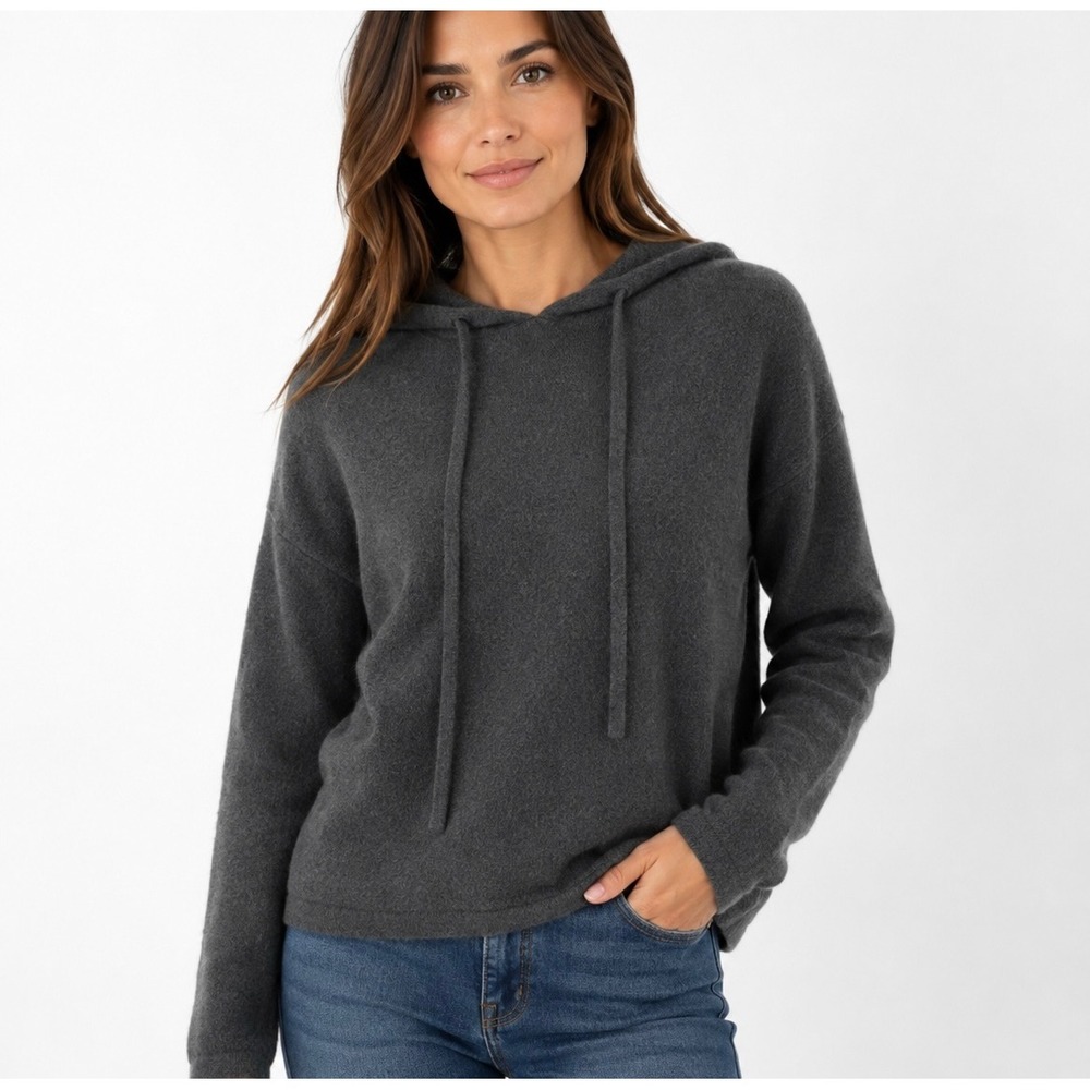 Nordstrom Signature Hoodie Cashmere Knit Pullover Green XS